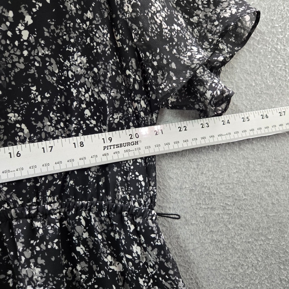 Simply Vera Vera Wang Women Dress 2XL Black Paint Splatter Mini A Line Ruffles - Picture 4 of 8